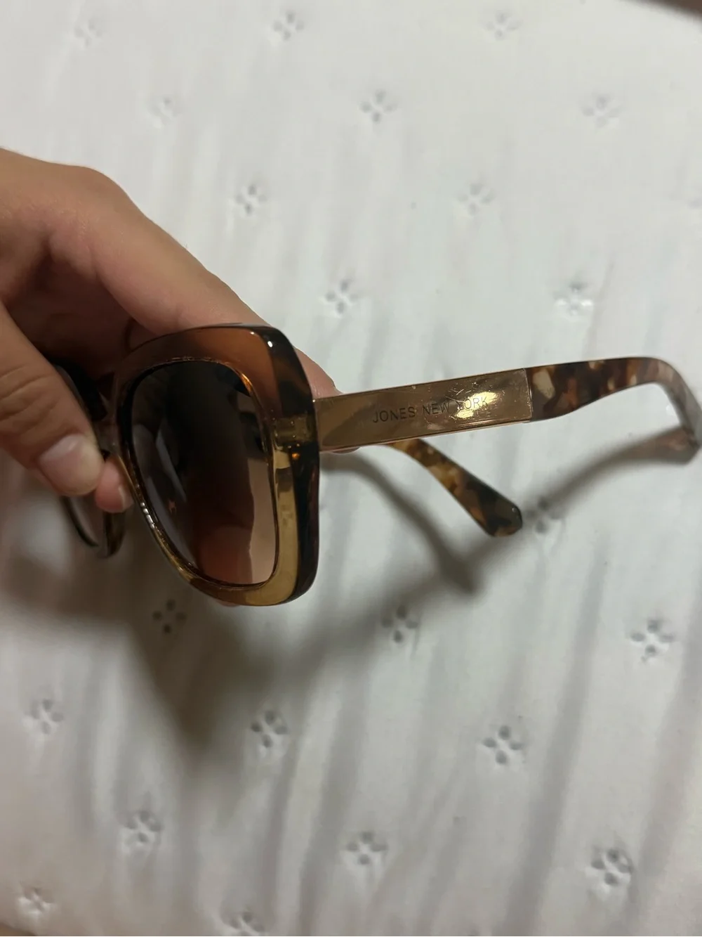 Jones New York Translucent Amber Square Sunglasses
